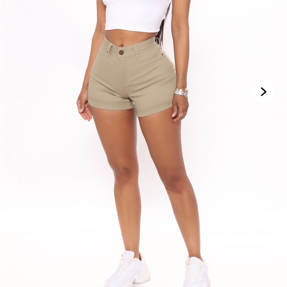Fashion Nova High Waist Tan Shorts